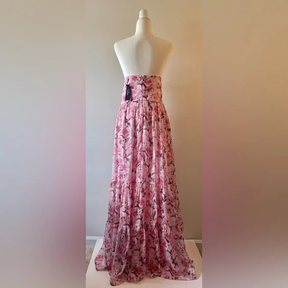 Lulu's Special Moment Strapless Bustier Pink Floral Maxi Dress Size XL NWT - Picture 10 of 16